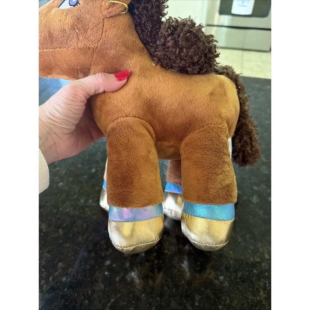 Afro Unicorn Princess Crown Horse Brown Plush‎ Stuffed Animal 14